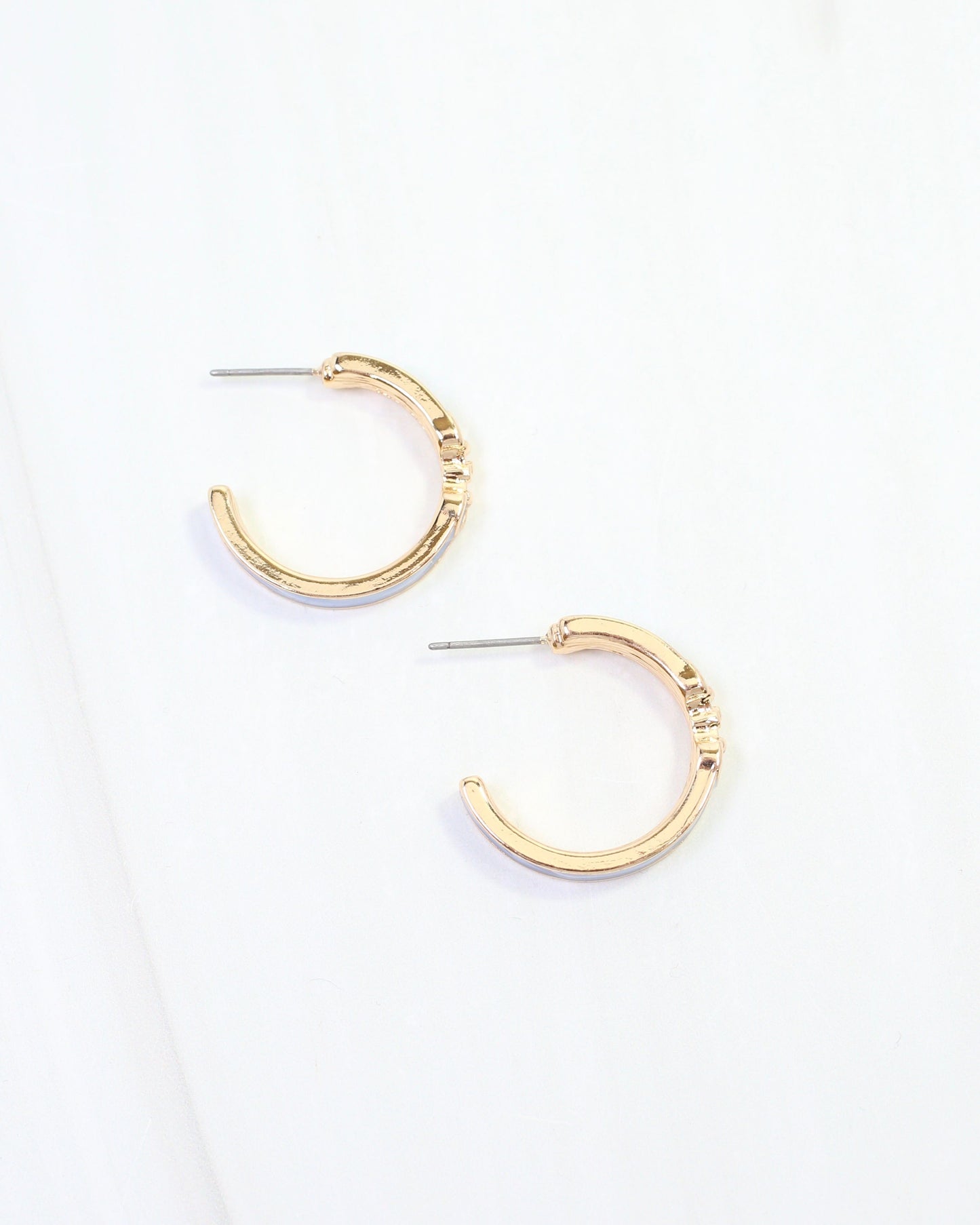 Kaylen Horsebit Hoop Earring Blue