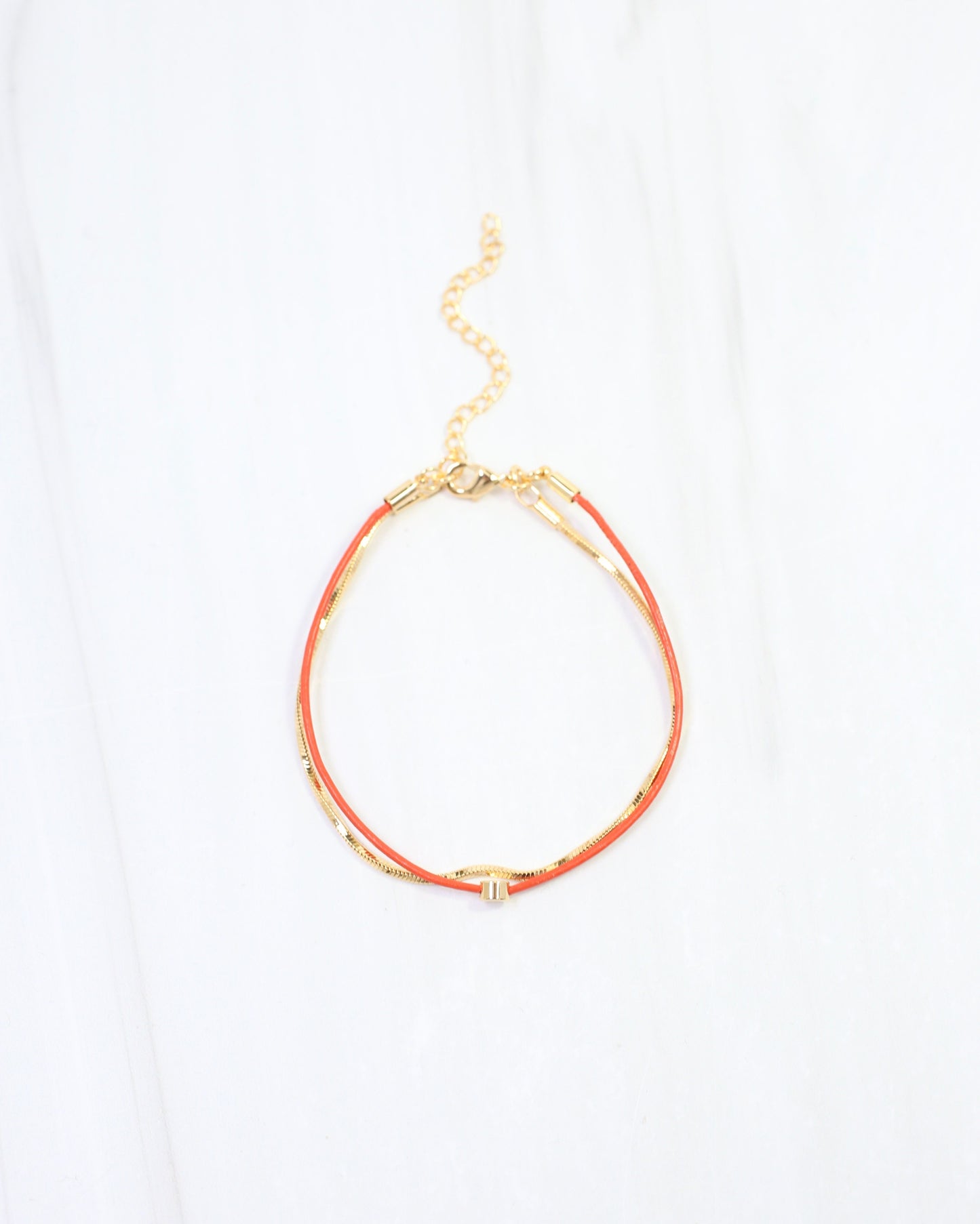 Paula Cord and Chain Bracelet Orange