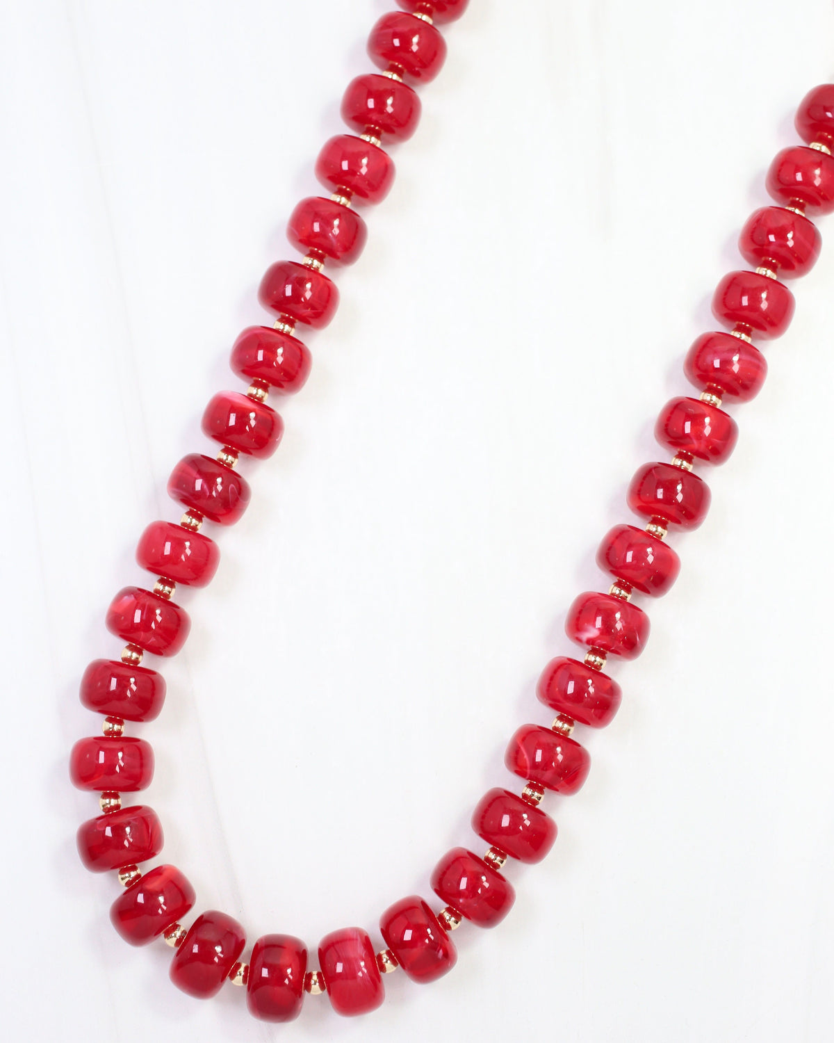 Tanner Beaded Necklace Red