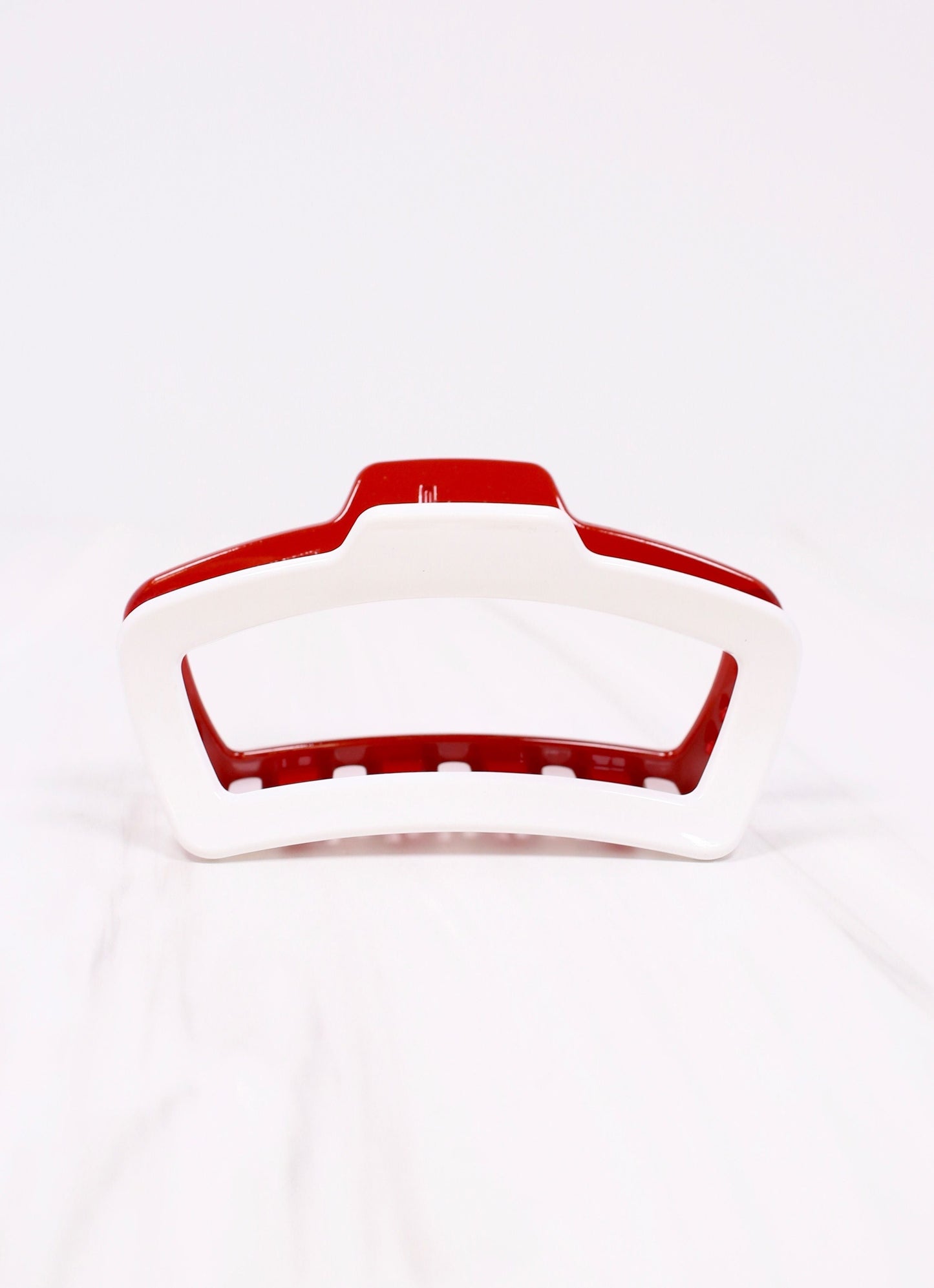 Jasmine Two Tone Hair Clip Crimson White