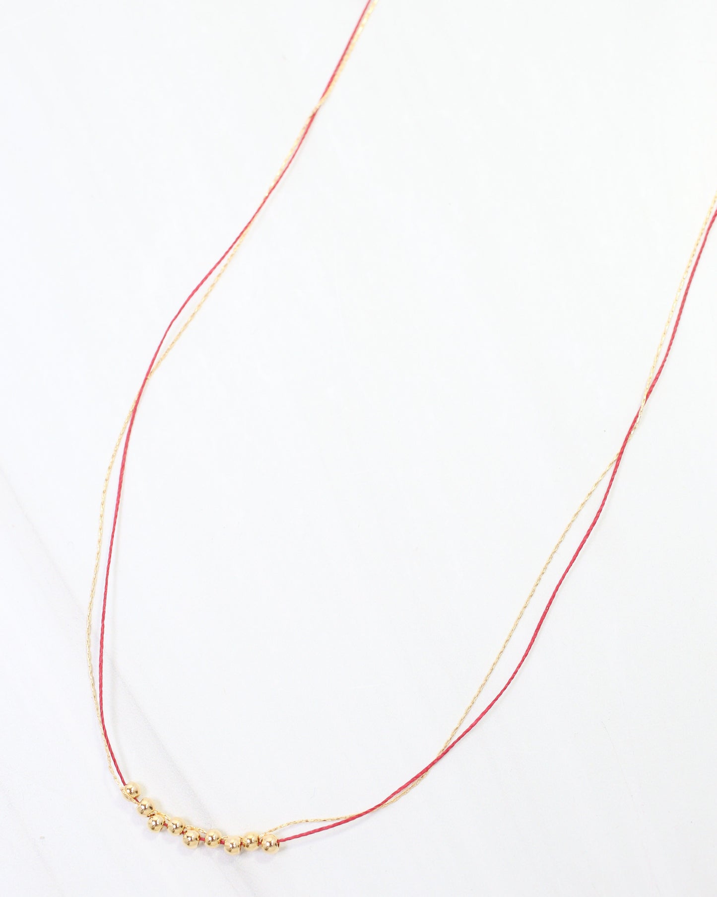 Odette Mini Cord Necklace Burgundy