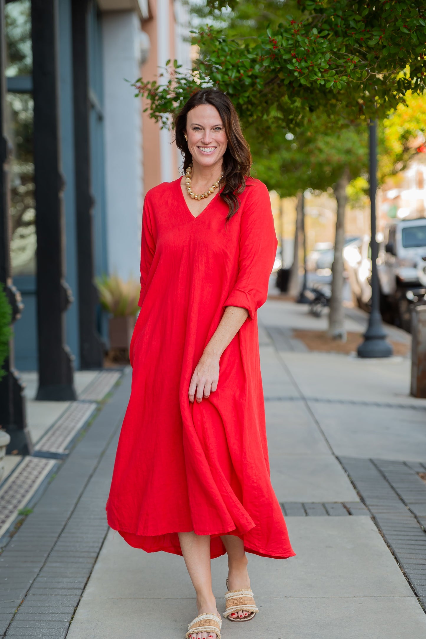 Astor Linen Long Sleeve Maxi Dress