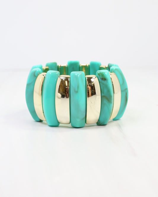 Antioch Wide Stretch Bracelet Turquoise