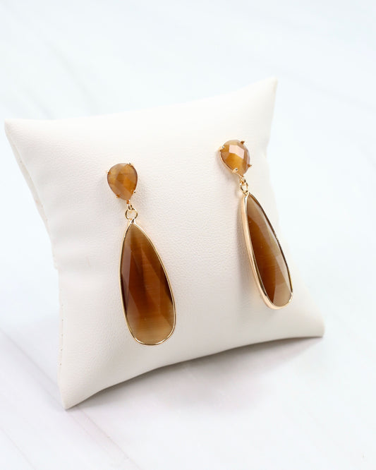 Jonsey Dangle Post Earring Brown