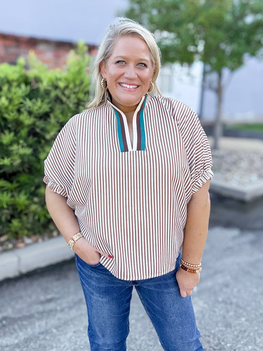 Stroud Caramel Striped Top