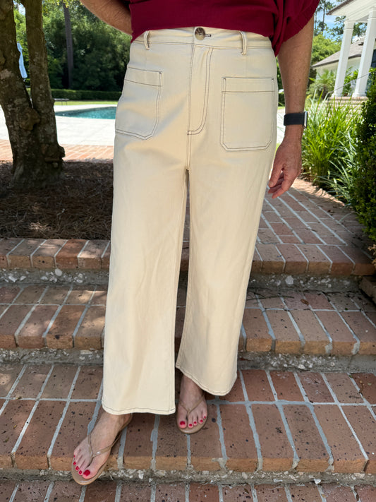 Harris Patch Pocket Pants- Ecru