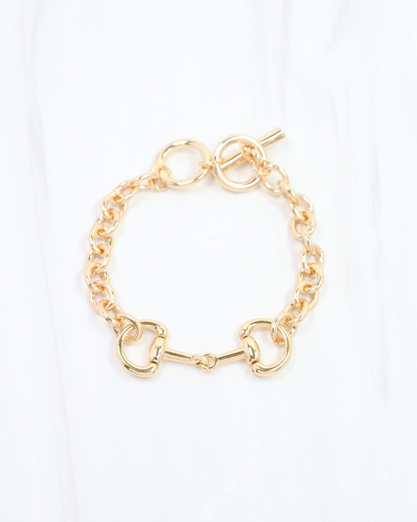 Elissa Horesebit Toggle Bracelet Gold