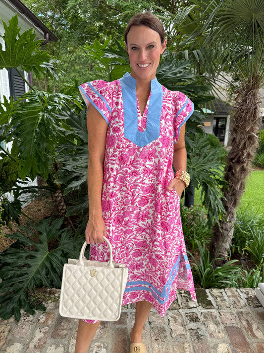 Charleston Floral Maxi- Pink