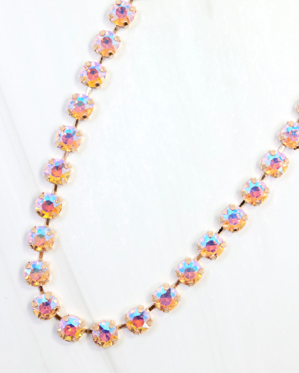 Andi Rhinestone Necklace Pink AB