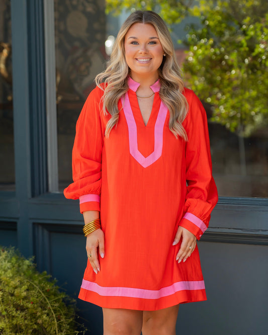 Urbana Long Sleeve Color-Blocked Dress