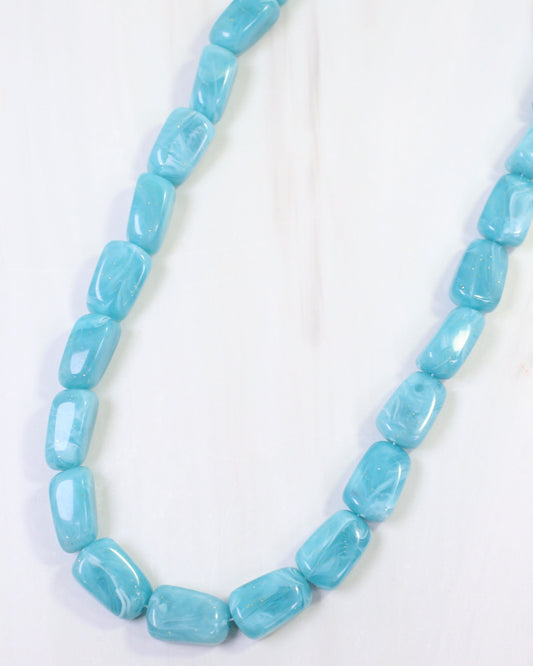 Gawler Marble Beaded Necklace Aqua