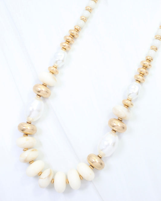 Abenger Beaded Necklace White
