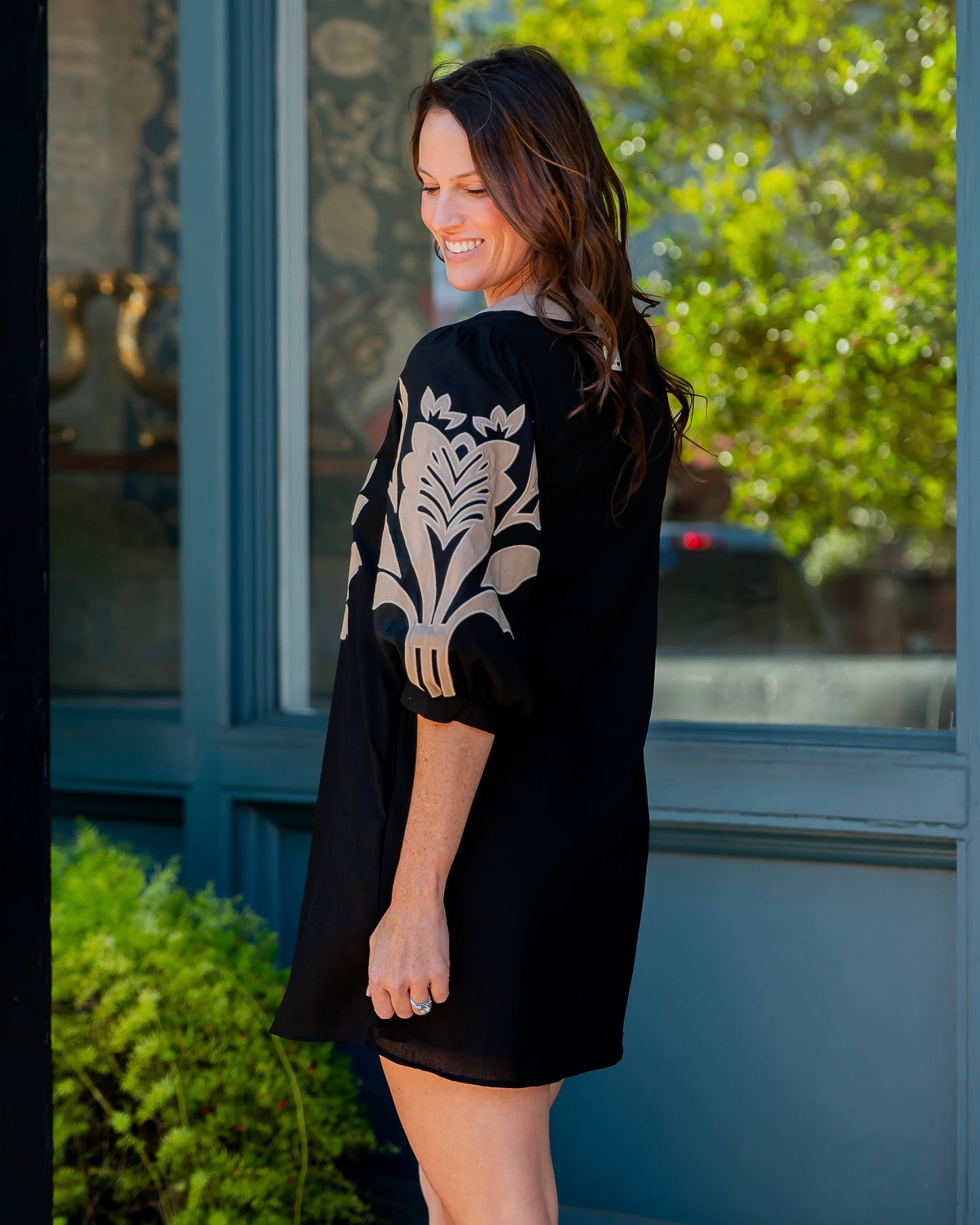 Joplin Floral Applique Shift Dress