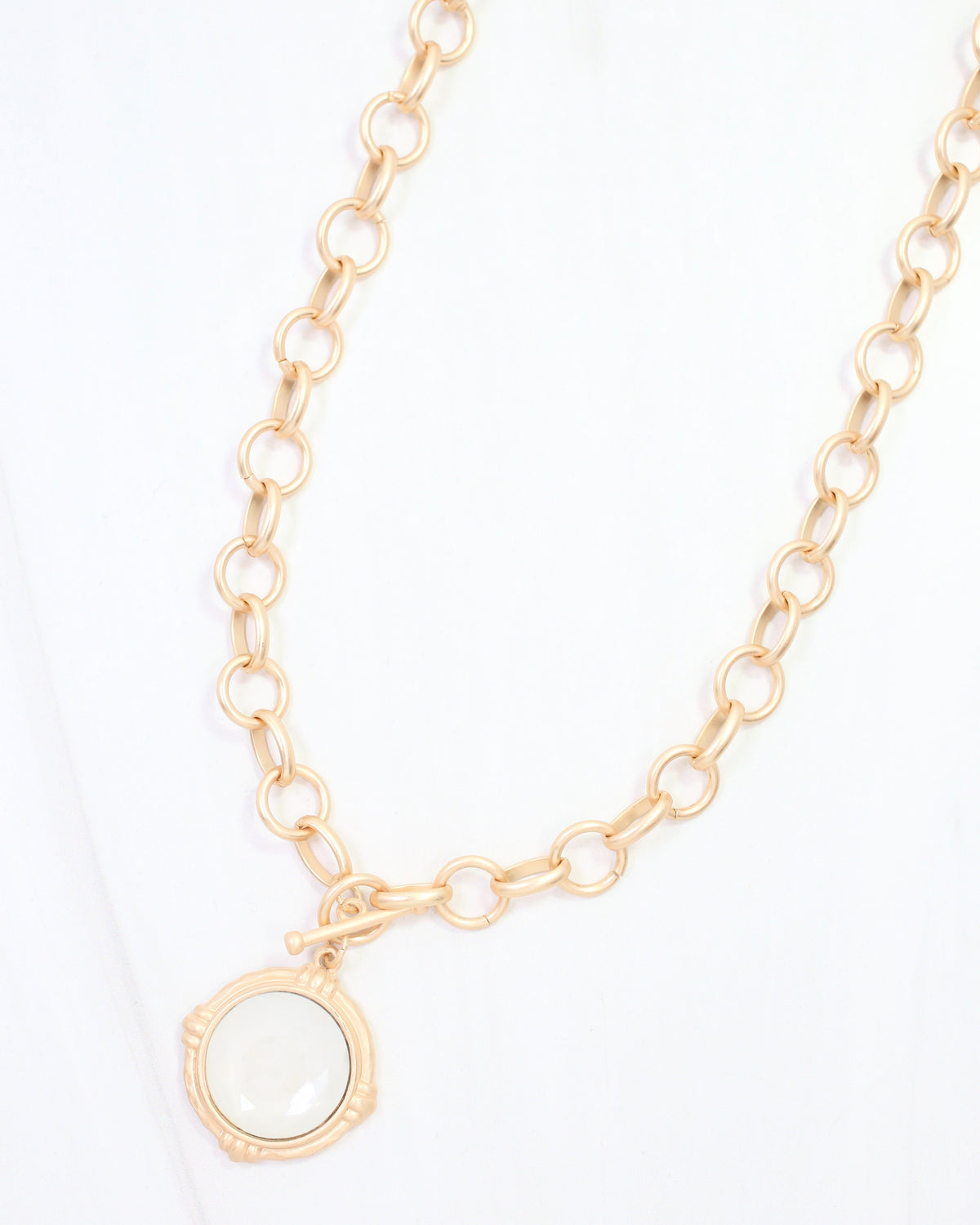 Simms Stone Toggle Necklace White Opal