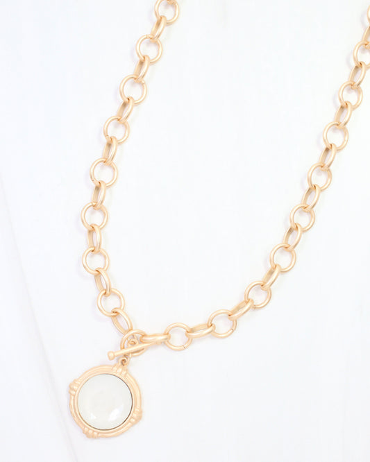 Simms Stone Toggle Necklace White Opal