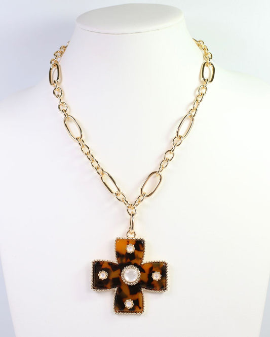 Cayce Large Cross Charm Tortoise