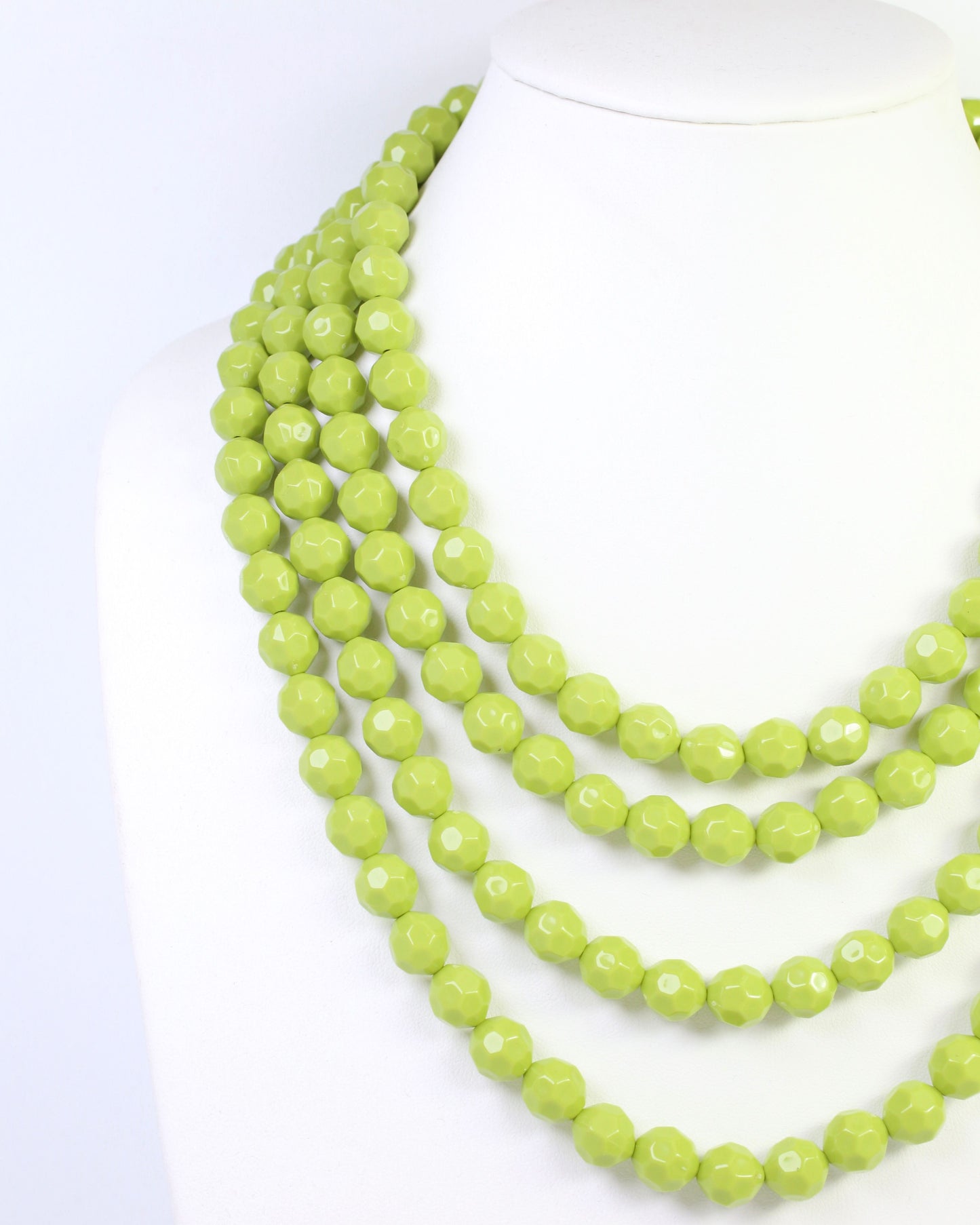 Mariam Beaded Layered Buckle Necklace Green