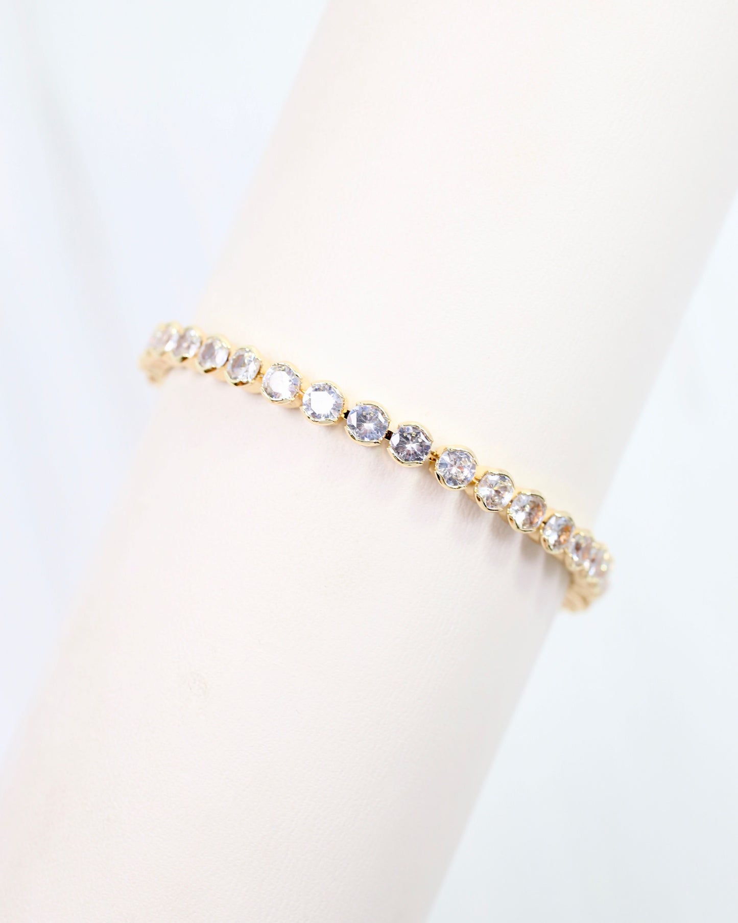 Pinsky CZ Tennis Bracelet Gold