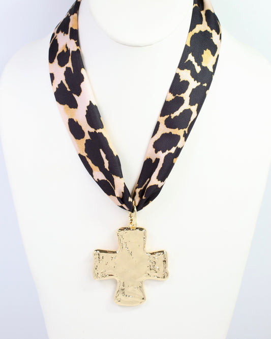 Hilda Hammered Small Cross Charm Gold