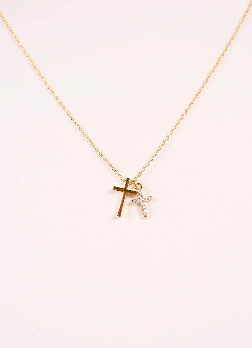 Francia Cross Necklace GOLD