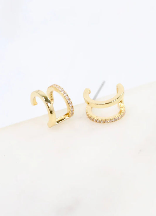 Ware CZ Hoop Earring Gold