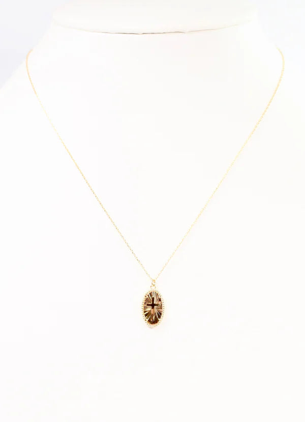 Dewey Cross Necklace Gold