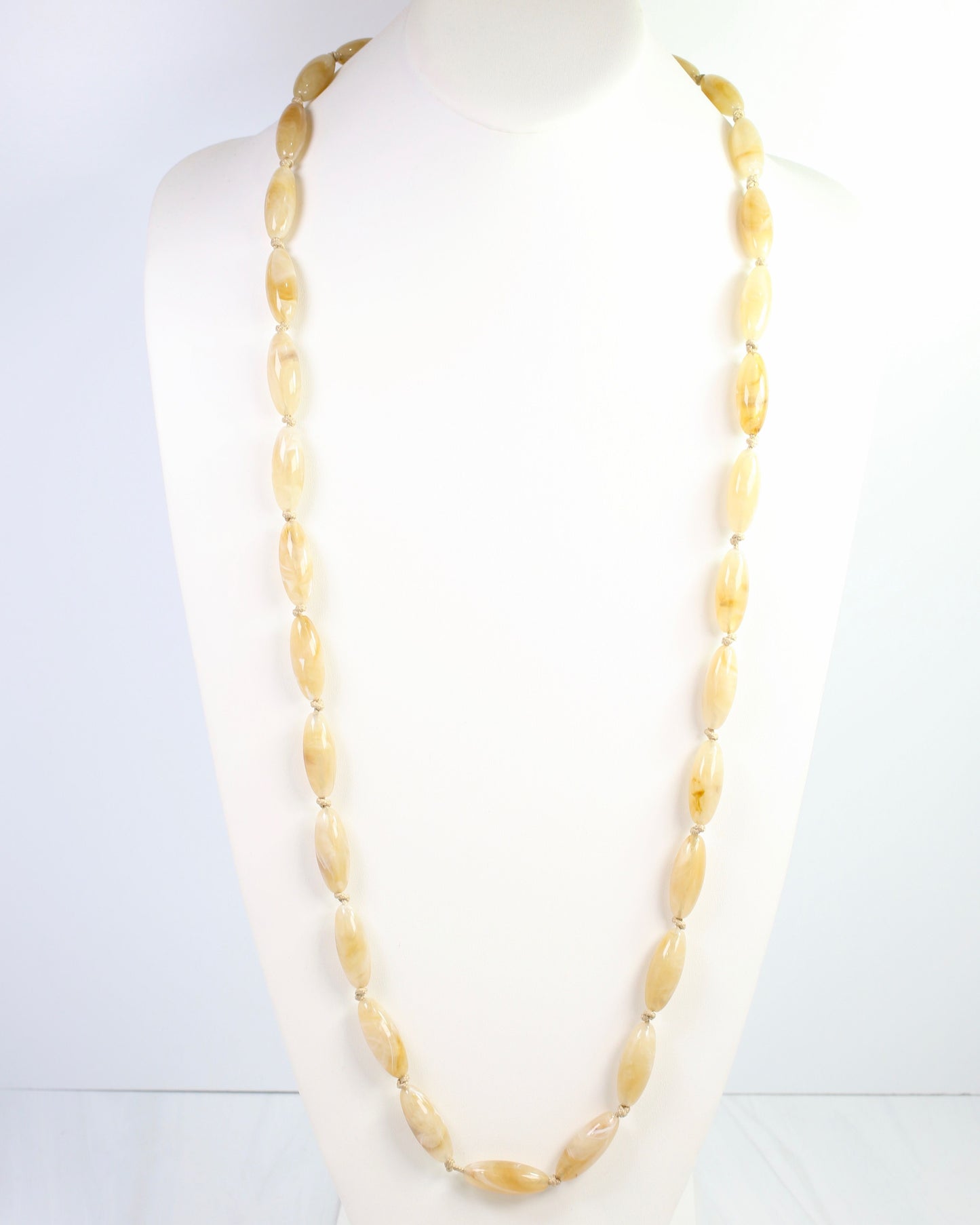 Clinton Stone Beaded Long Necklace Natural