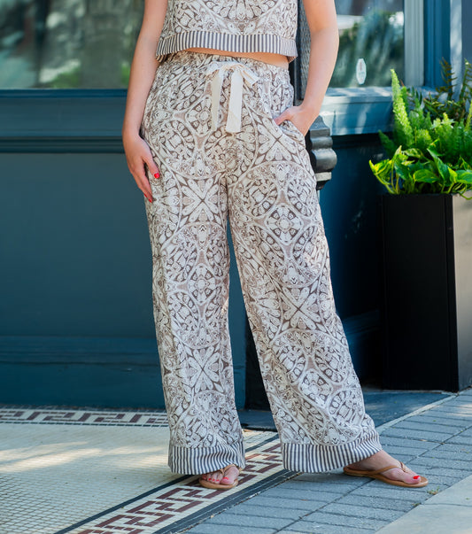 Maris Taupe Printed Pants