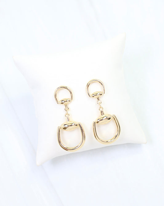 Logan Horsebit Dangle Earring Gold