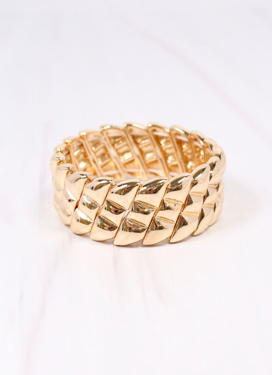 Troian Metal Stretch Bracelet GOLD