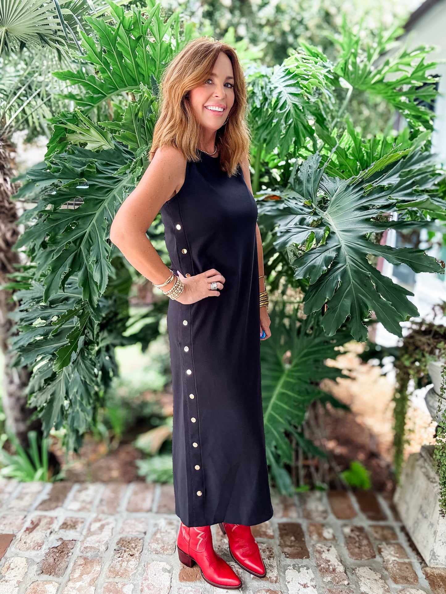 Landry Ribbed Midi Dress- Black