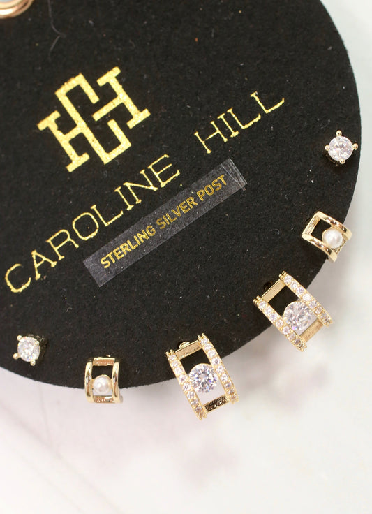 Giovanni CZ Earring Set Gold