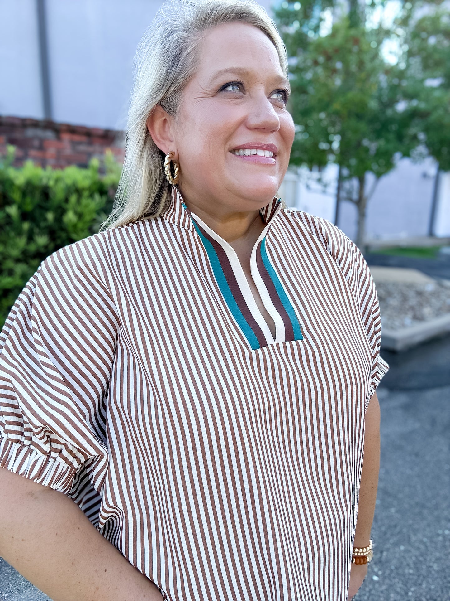 Stroud Caramel Striped Top