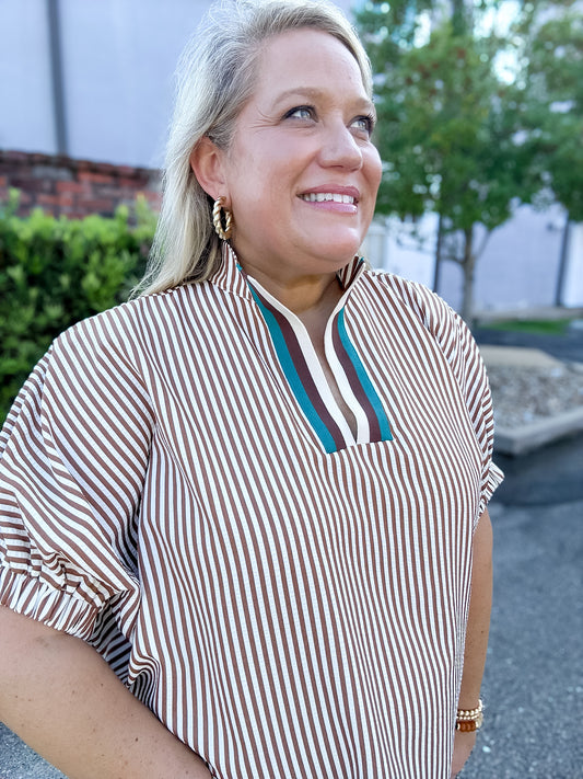 Stroud Caramel Striped Top