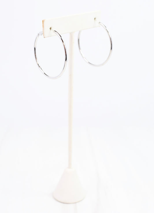 Rinaldi Hoop Earring Shiny Silver