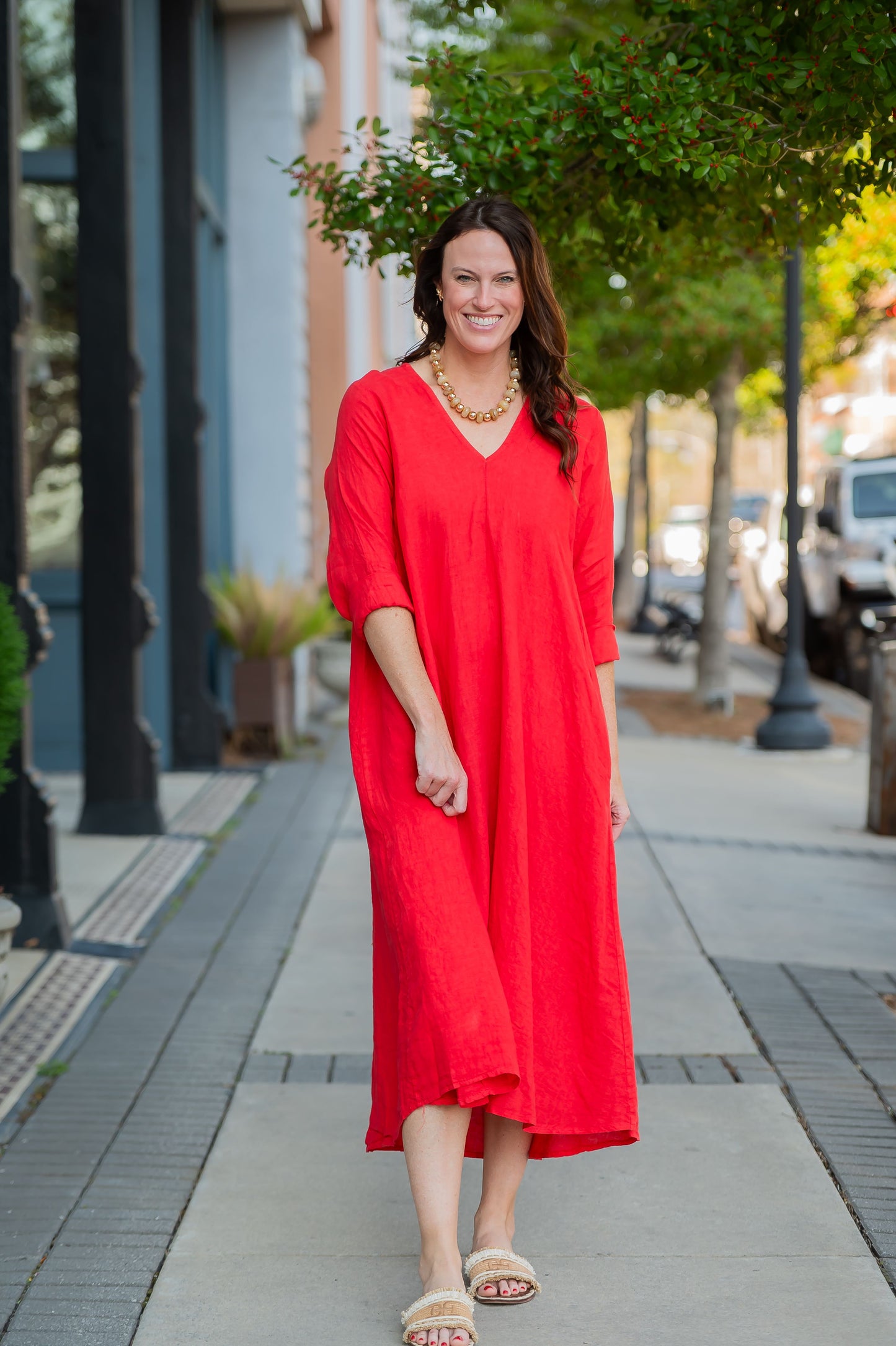 Astor Linen Long Sleeve Maxi Dress