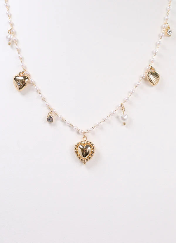 Dimitri Charm Necklace Pearl