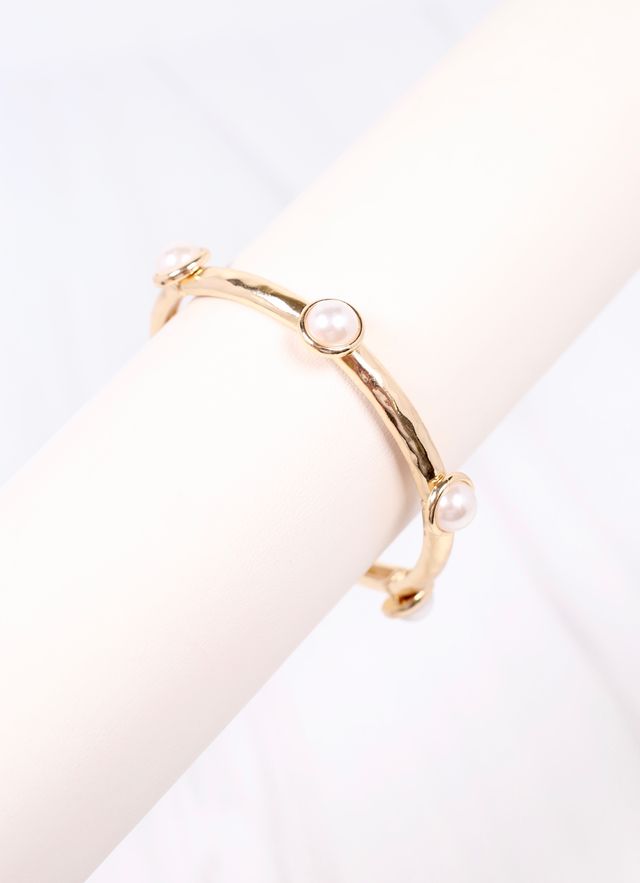 Mona Pearl Stretch Bracelet Gold
