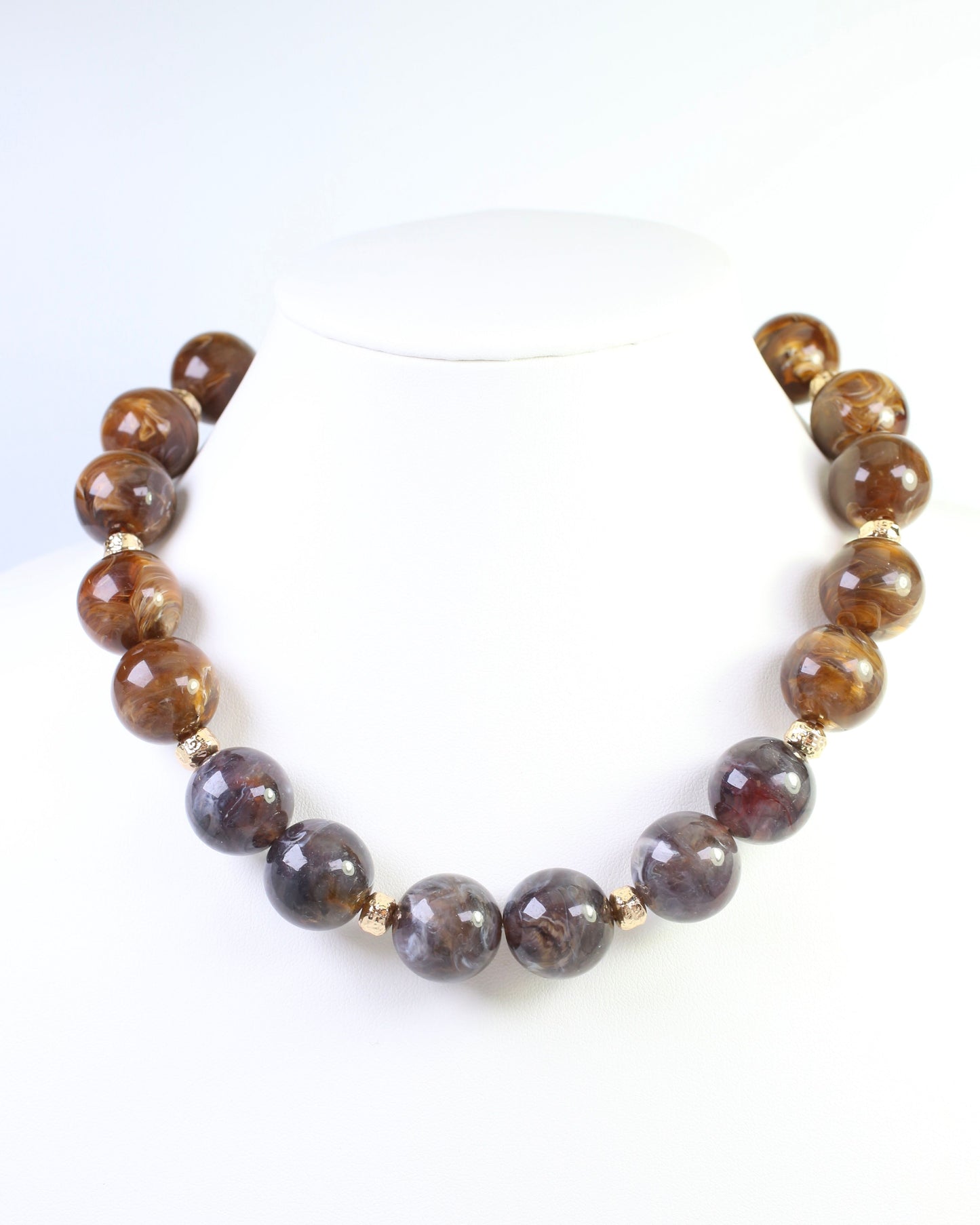 Talbot Beaded Necklace Gray Tortoise