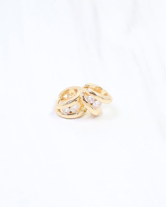 Malia CZ Huggie Hoop Earring Gold