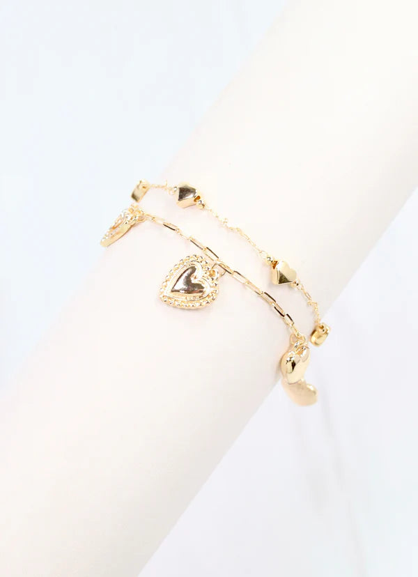 Tress Charm Bracelet Set Gold