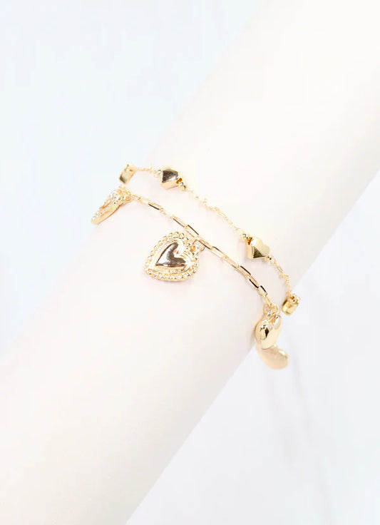 Tress Charm Bracelet Set Gold