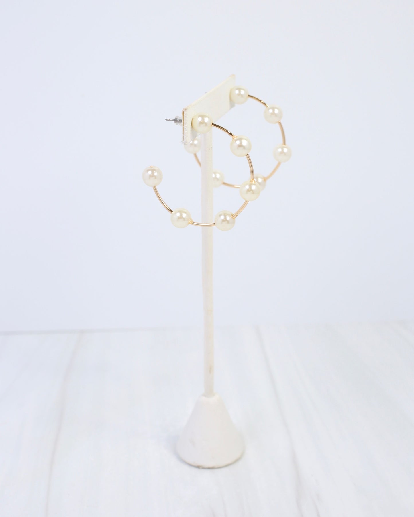 Mount Pleasant Pearl Hoop Earring Gold