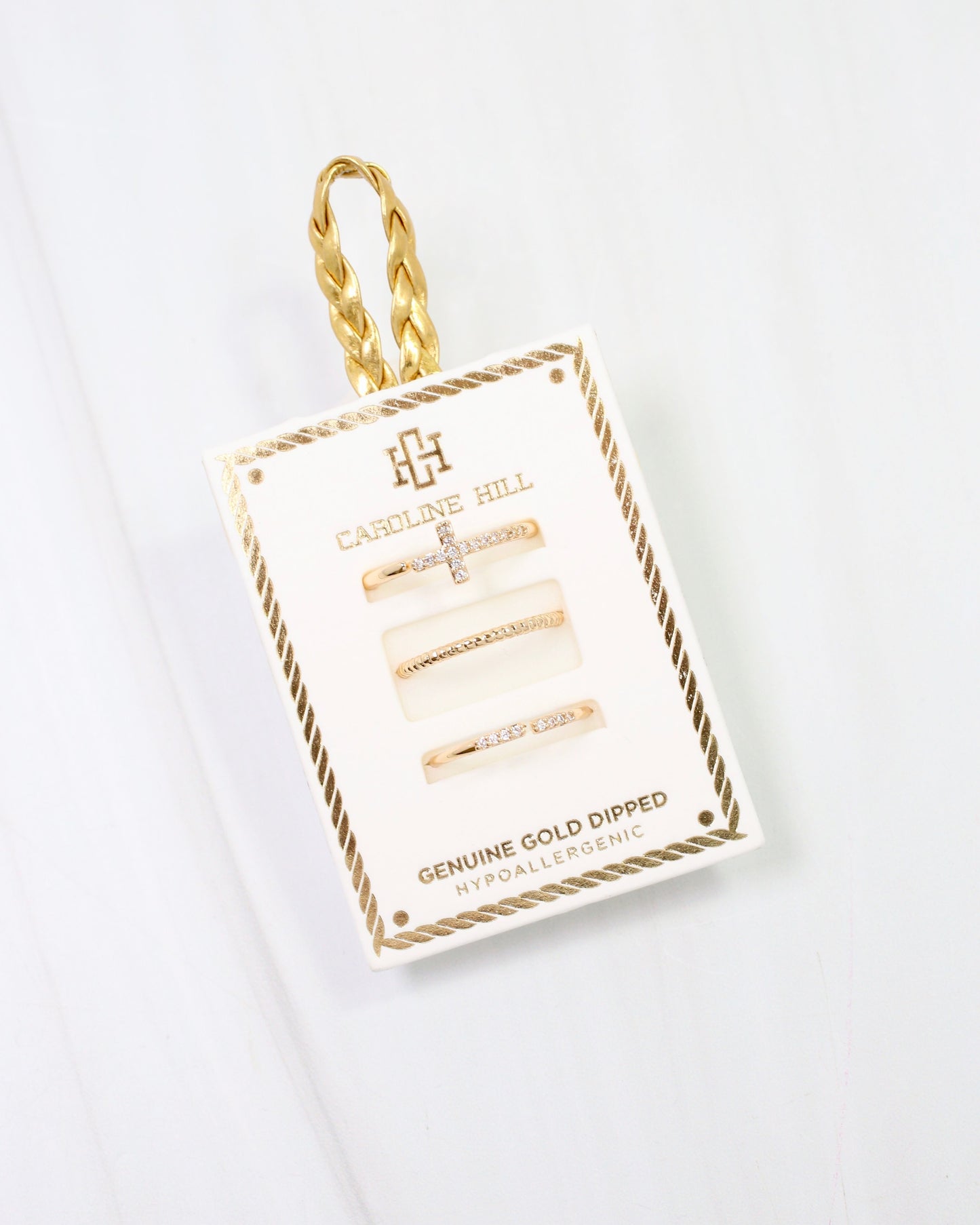 Norwood CZ Cross Ring Set Gold