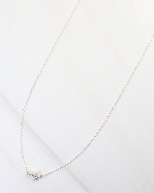 Milton Side Cross Necklace Silver