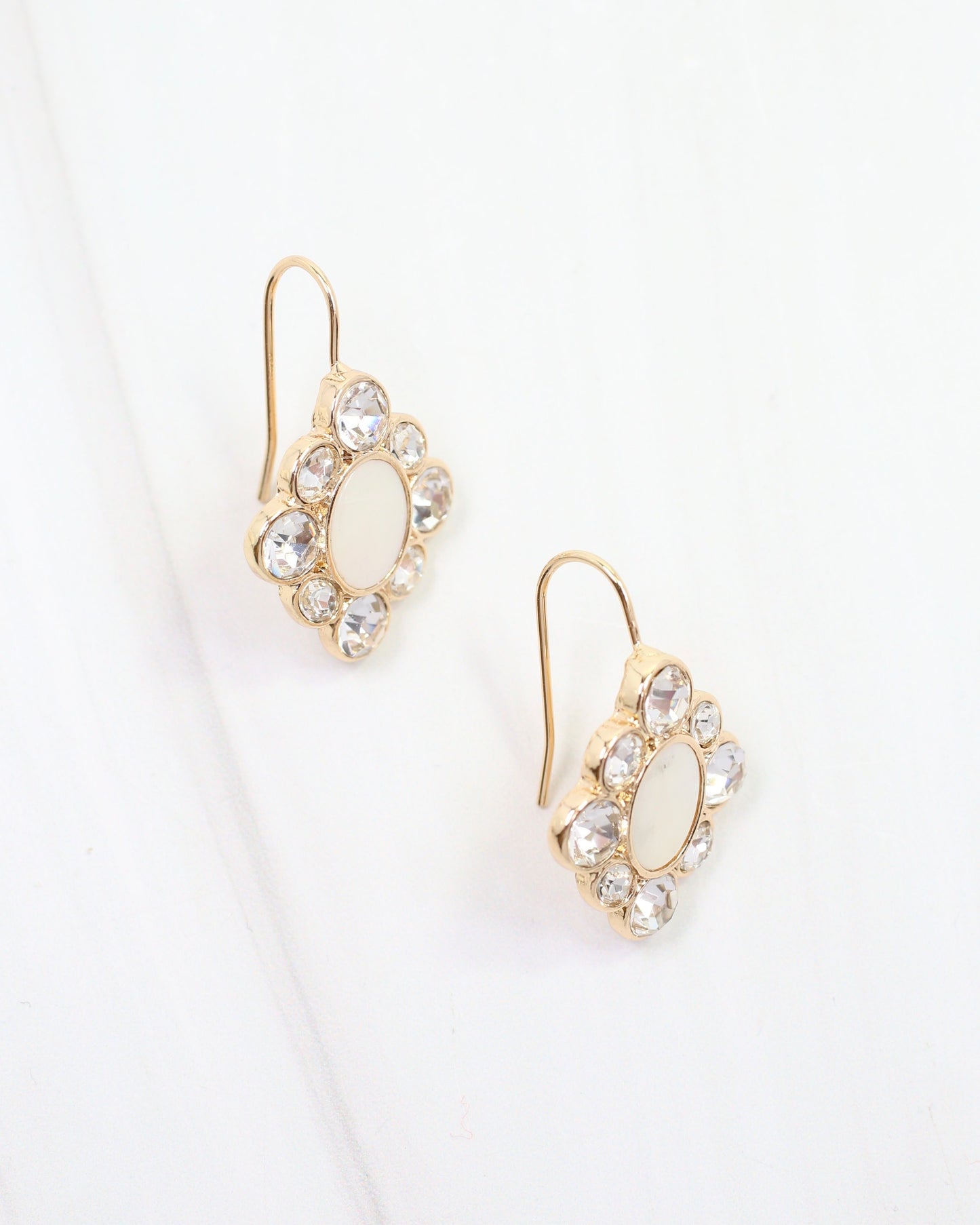 Lakeview CZ Mother of Pearl Earring Gold