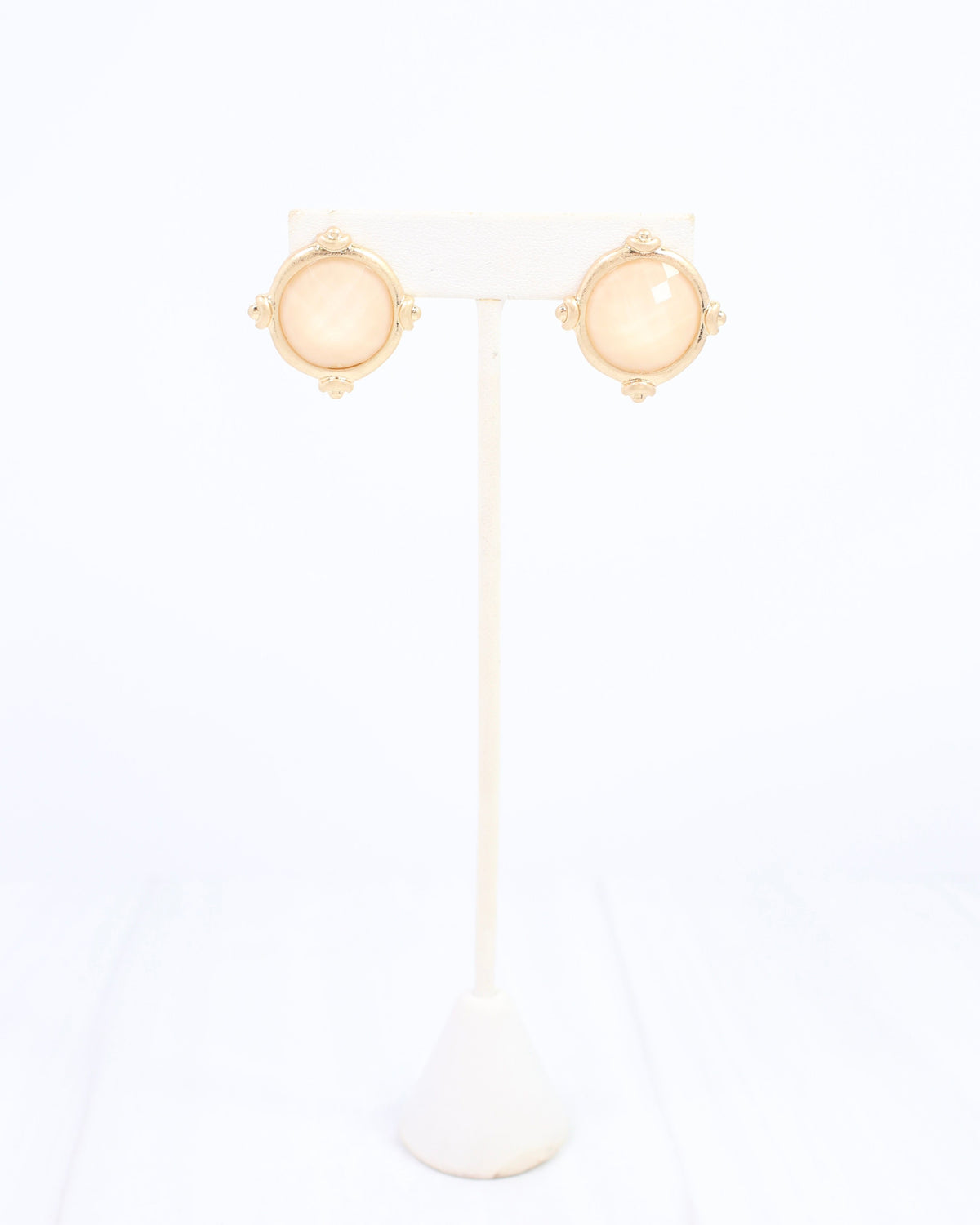 Melani Faceted Stud Earring Ivory