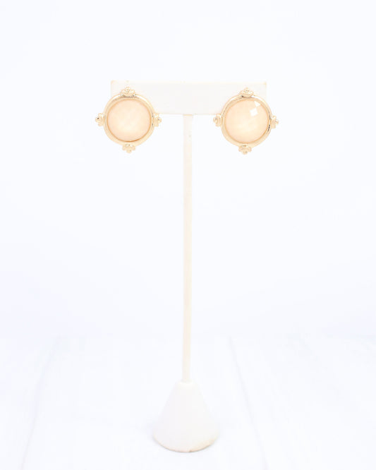 Melani Faceted Stud Earring Ivory