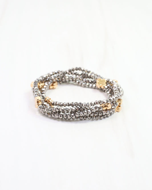 Jarrett Cross Stetch Bracelet Hematite