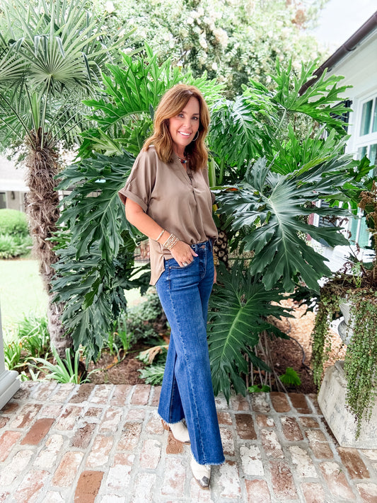 Charlton V-Neck Tunic- Mocha